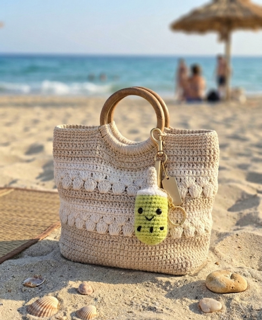 Matcha Crochet Bag Charm