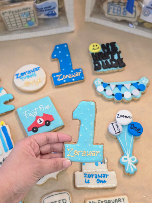 First Birthday Customised cookies