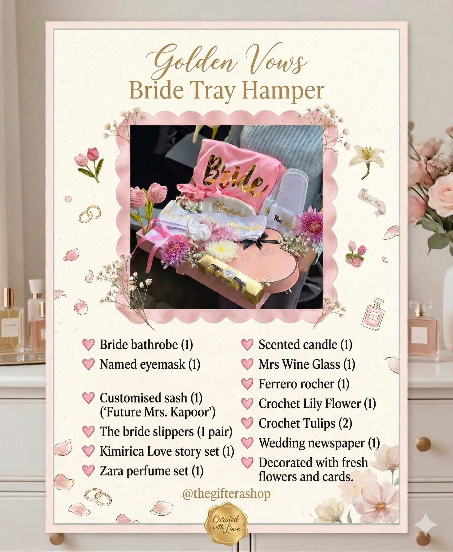 Golden Vows Bride Tray Hamper