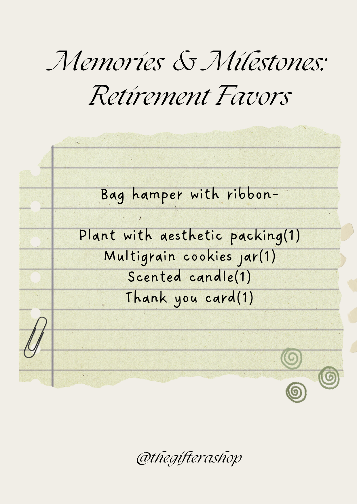 Memories & Milestones: Retirement Favors