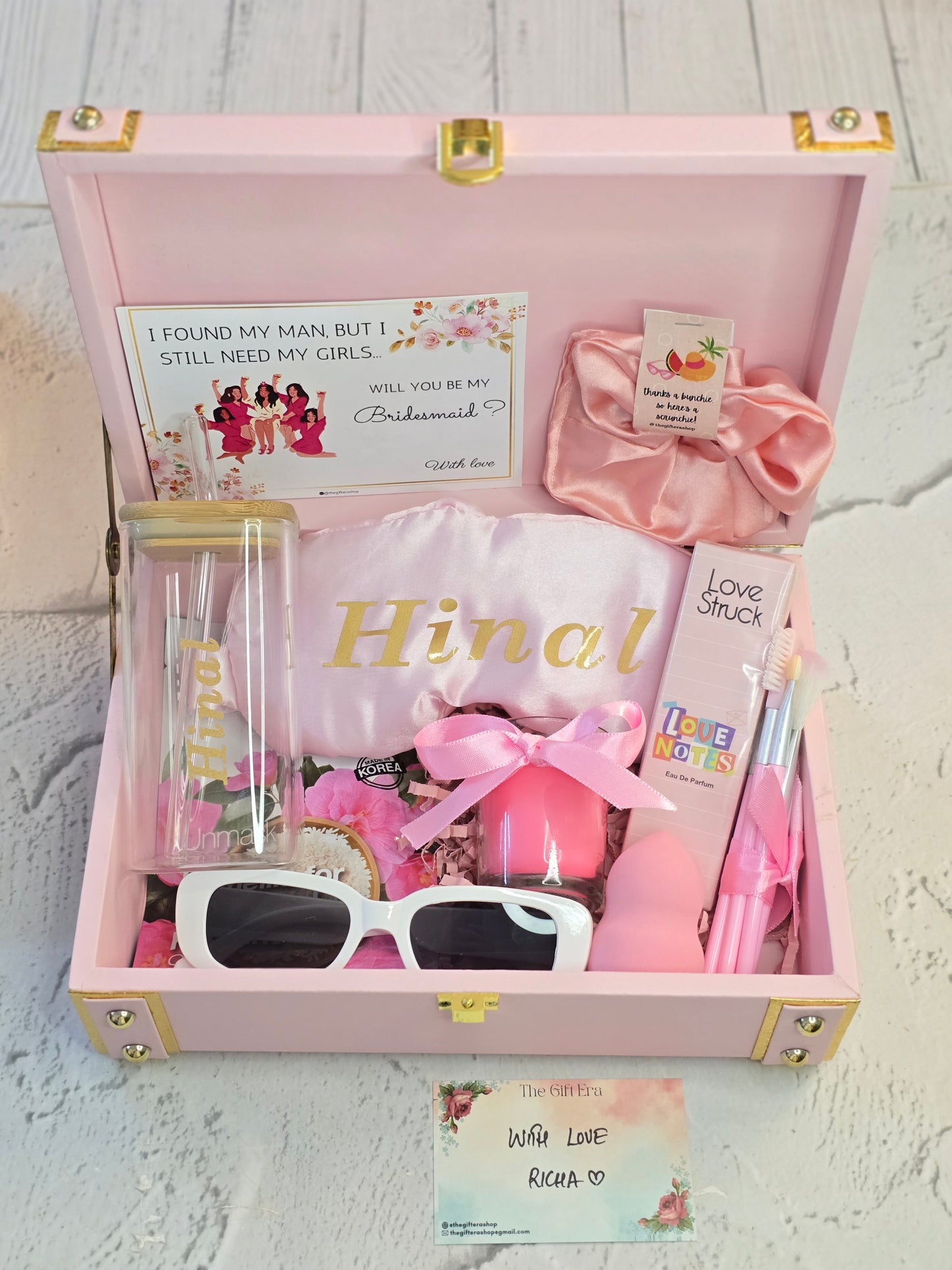 Rosy skies: Bridesmaid hamper