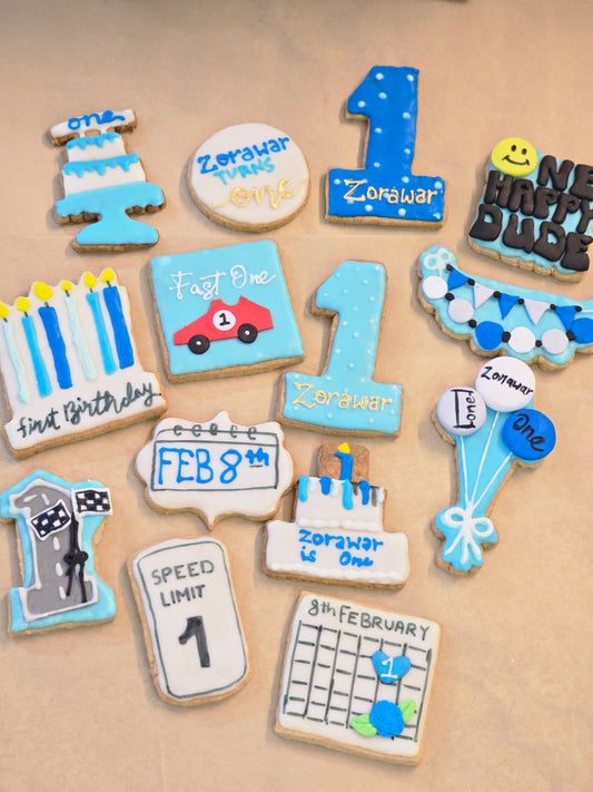 First Birthday Customised cookies