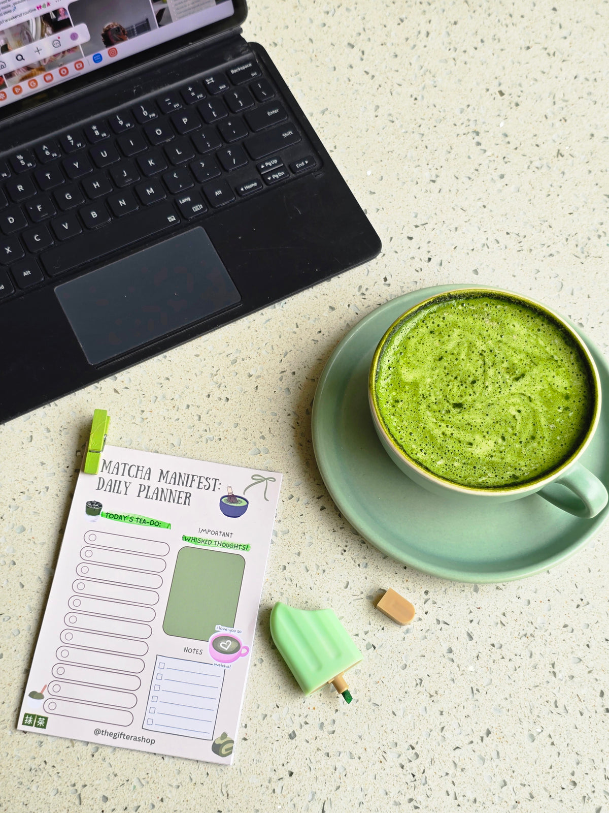 Matcha manifest Daily planner