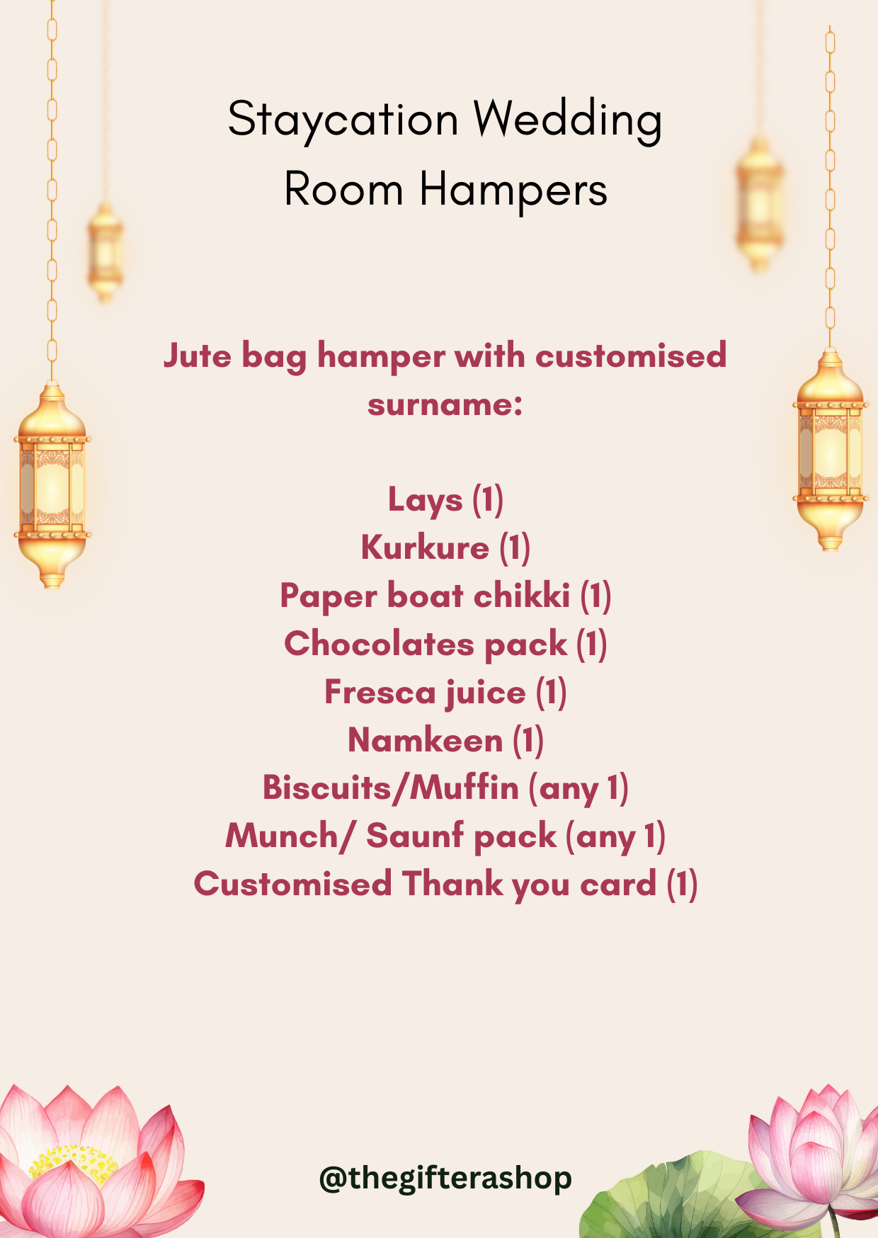 Staycation Wedding Room Hampers
